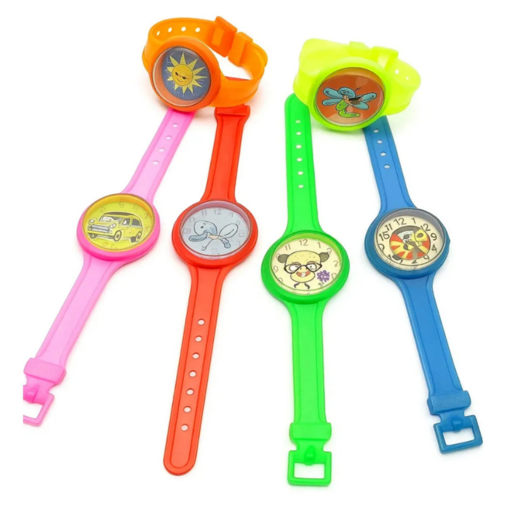 Kit 50 Mini Relogios De Brinquedo Infantil Menino Menina Festa Lembrancinha Colorido Dia Das Crianças Natal