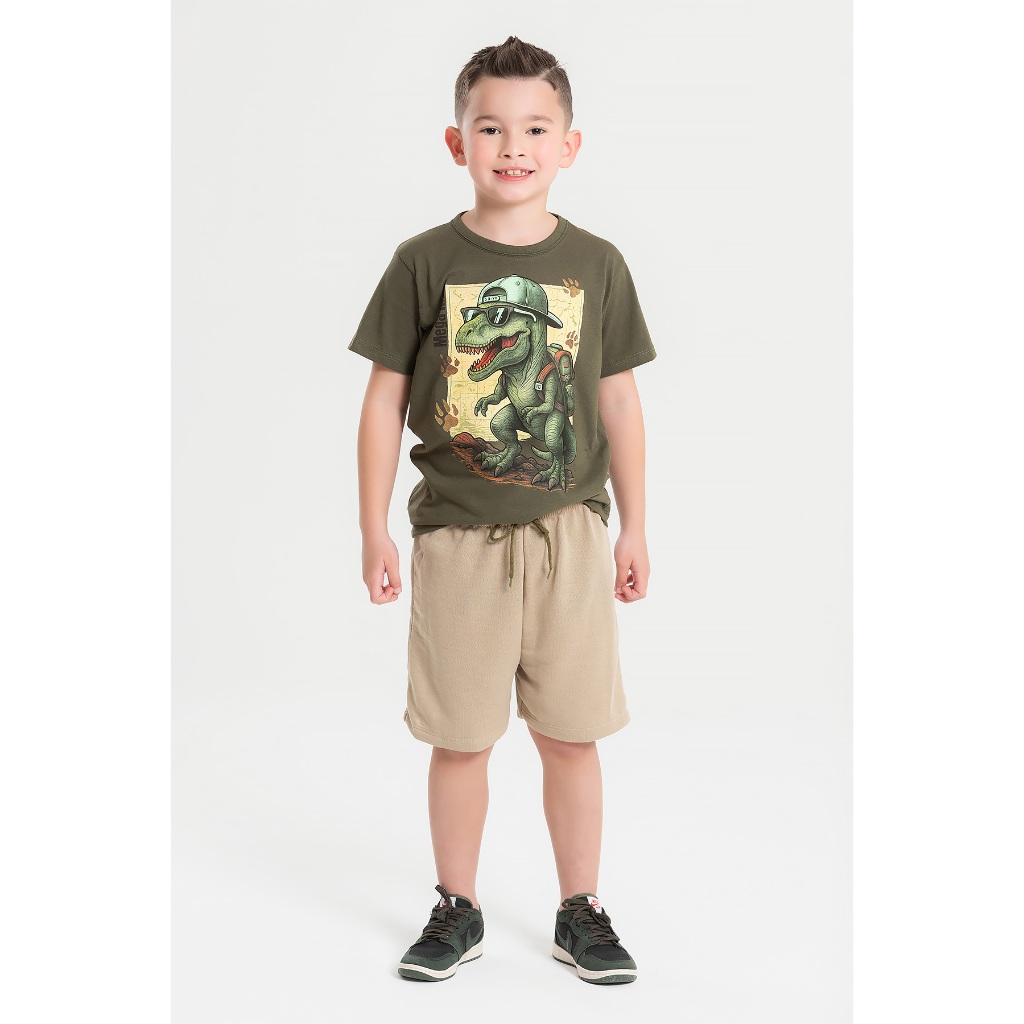 Conjunto de Verão Infantil e Juvenil Menino Masculino 1 ao 14
