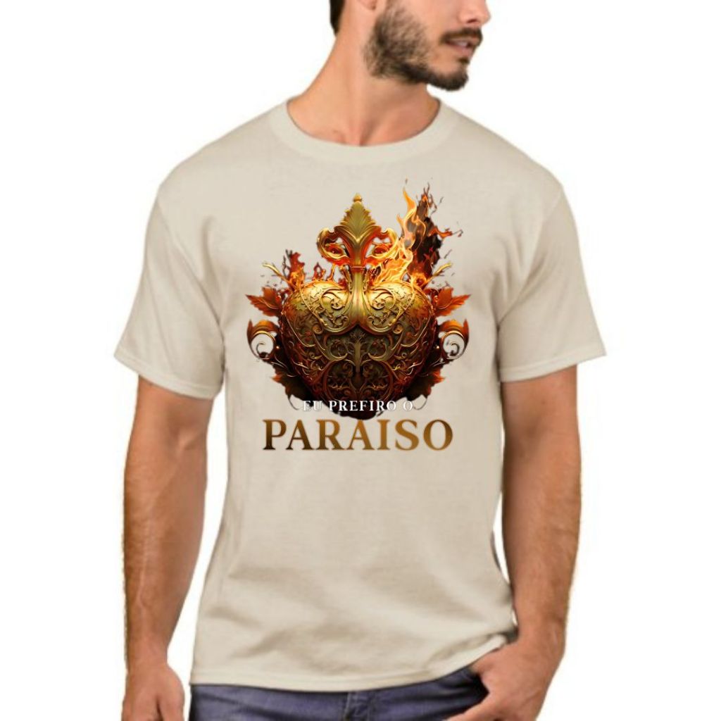 CAMISETAS CATÓLICAS SÃO FELIPE NERI "EU PREFIRO O PARAÍSO" MALHA PREMIUM