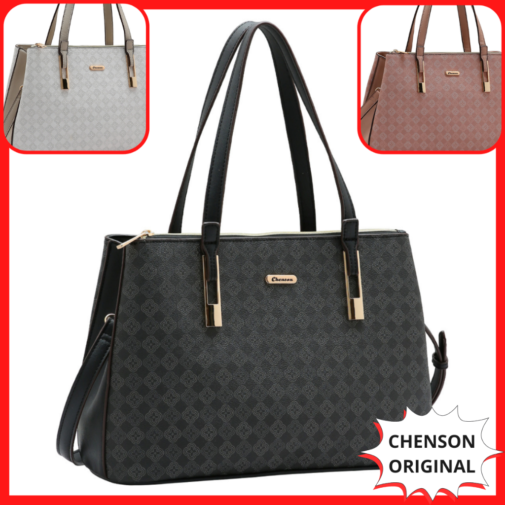 Bolsa Chenson Original Feminina Grande Transversal Mão Ombro Marca Famosa Grife Luxo Preta Rose Nude