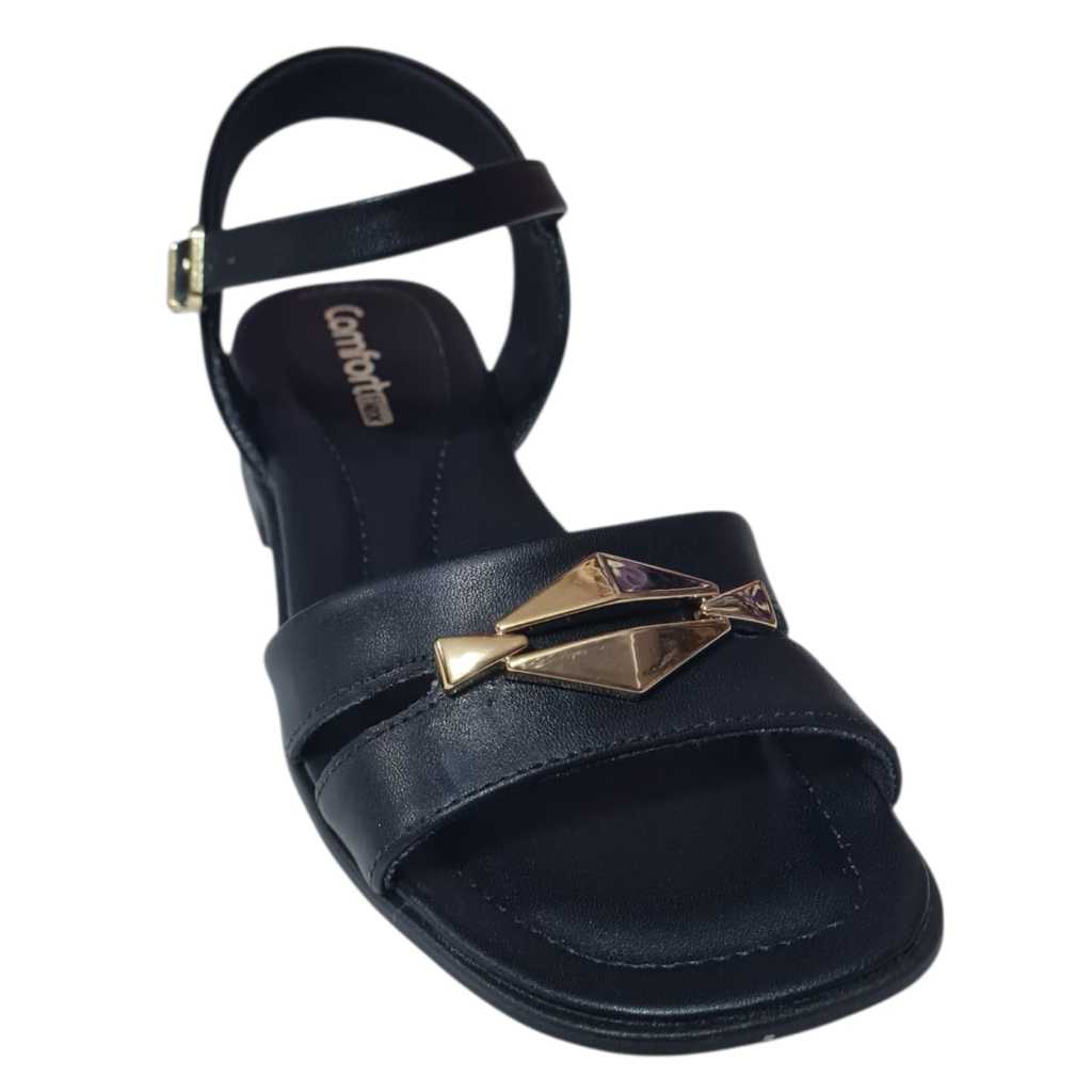 Sandalia Comfortflex 25-52405 Napa Bless Plus Preto