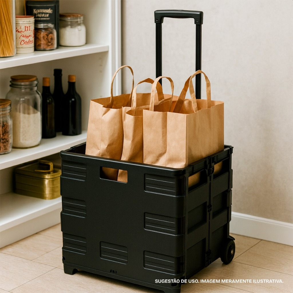 Carrinho de Feira Dobrável Multiuso Mercado Compras Até 25kg Portátil Resistente em Oferta na Shopee