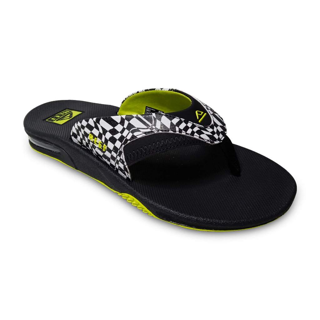 Chinelo Sandália Reef Mick Fanning Preto Swell Checkers