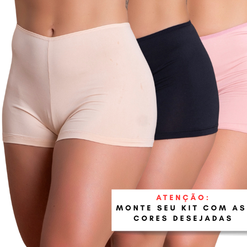 KIT 2 Anágua Feminina Shortinho Íntimo Segunda Pele Conforto Lingerie Short Para Saia Vestido Tecido Leve RIQ Modas em Oferta na Shopee