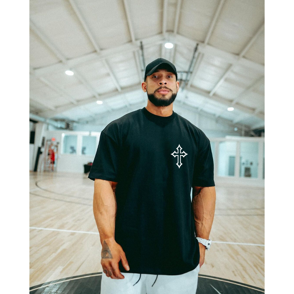 Camiseta Oversized Premium Academia Anti Cardio Cruz Maromba Perfeita Treino Confortavel