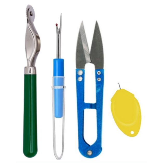 Kit Costura Passa Linha Desmanchador Carretilha Tesoura de arremate em Oferta na Shopee