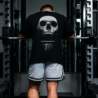 Camiseta Oversized Masculina Streetwear Algodão Caveira Academia em Oferta na Shopee