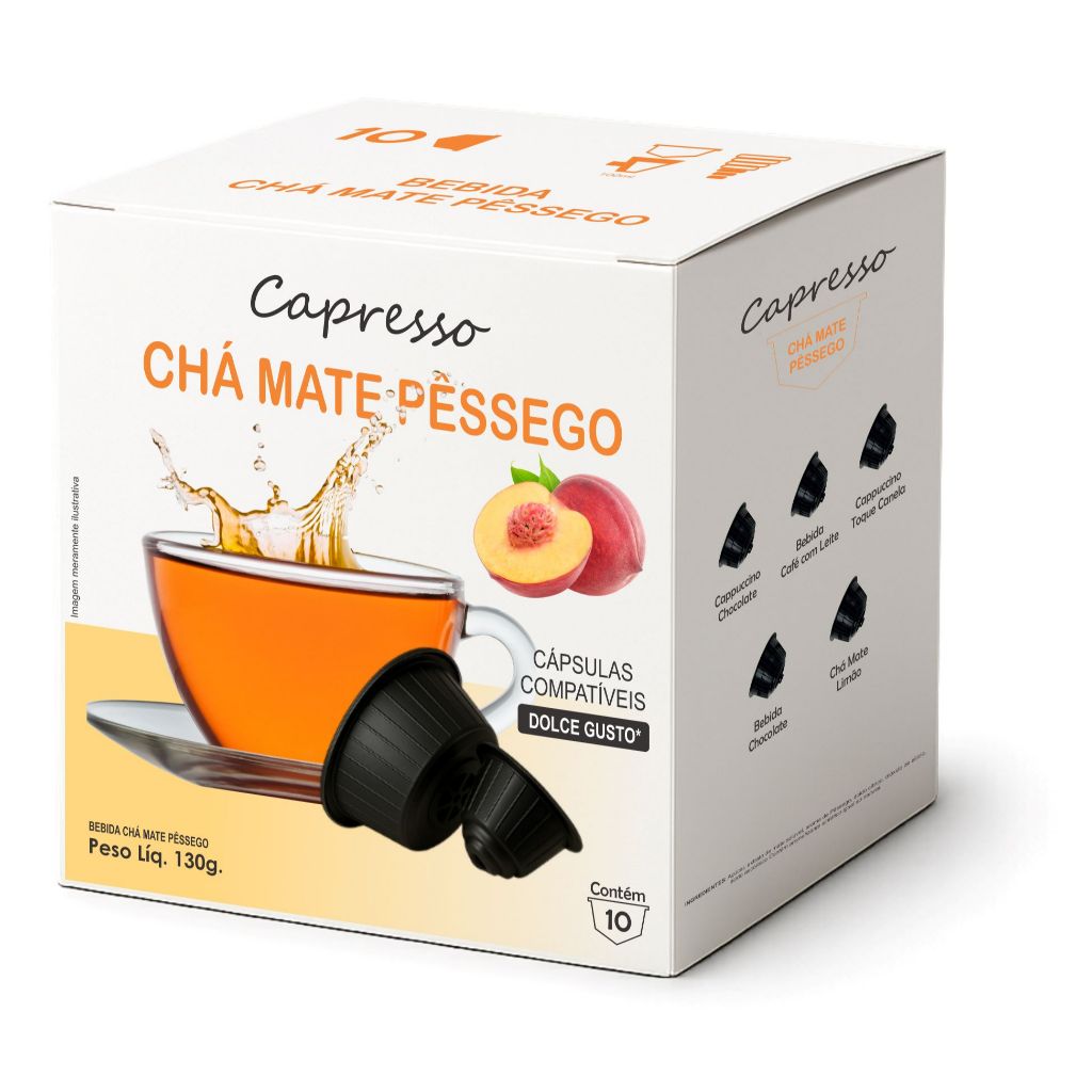 Capsulas Compatíveis Com  Dolce Gusto Chá Pêssego Capresso - Cx. 10 Unidades em Oferta na Shopee