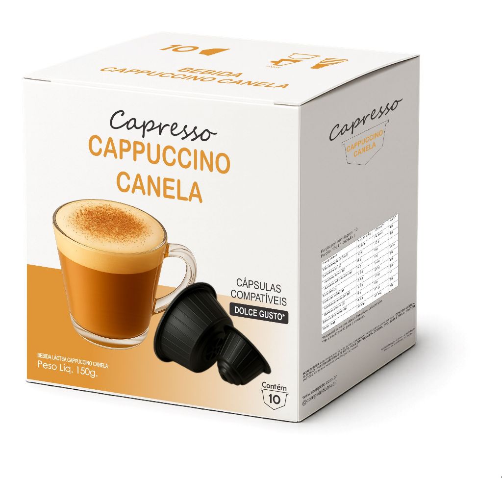 Capsulas Compatível C/ Dolce Gusto Cappuccino Canela Capresso - Cx. 10 Unidades em Oferta na Shopee
