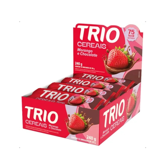 Barra De Cereais Nutritivo Fruta + 5 Cereais Caixa Com 12 Sabores Morango Com Chocolate em Oferta na Shopee