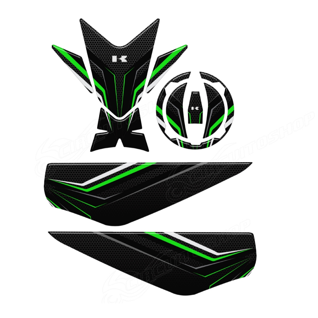 Adesivo 3d Tanque Bocal Lateral M02 Moto Ninja 500 Z 500