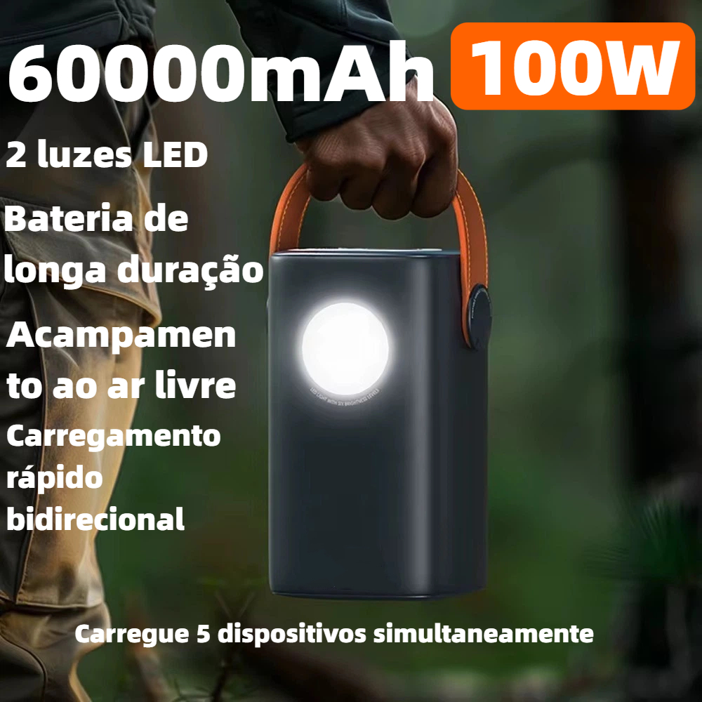 Power Bank 60000mAh 100W PD Rápido Alta Potência Para Mini Starlink Notebook e Celulares AGOLD BTE-96K em Oferta na Shopee