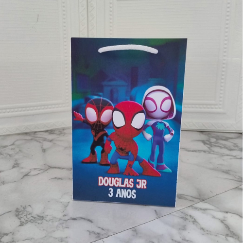 PEGUE E MONTE Sacolinha Personalizada P -  Spidey - Festa Infantil | Lembrancinha Aniversário | Mimo