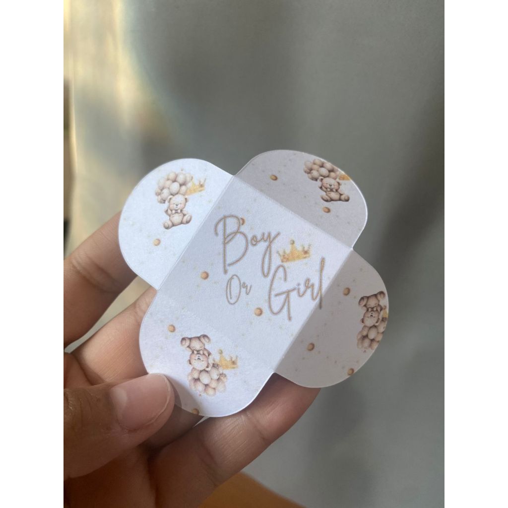 Forminhas De Brigadeiro Chá revelação Ursinho dourado Chá de bebê