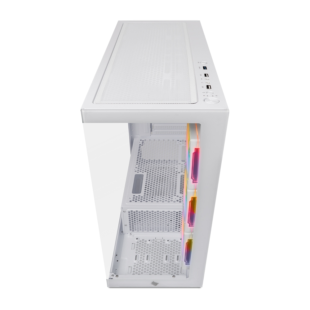 Gabinete Gamer Pichau Pouter 4B, Mid-Tower, Lateral de Vidro, Com 3 Fans, Branco, PG-PO4B-WH-3F · foto 2