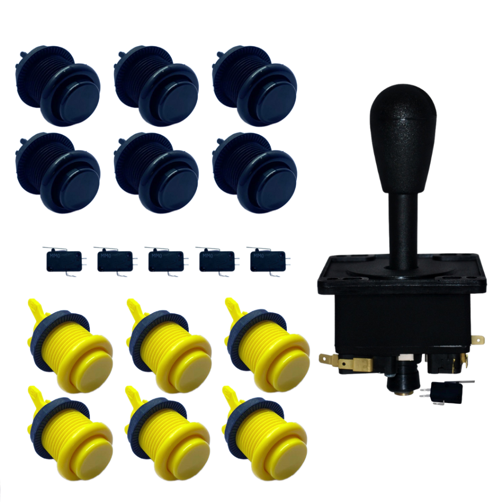 Kit 12 Botões Nylon Arcade Fliperama 1 Comando Joystick