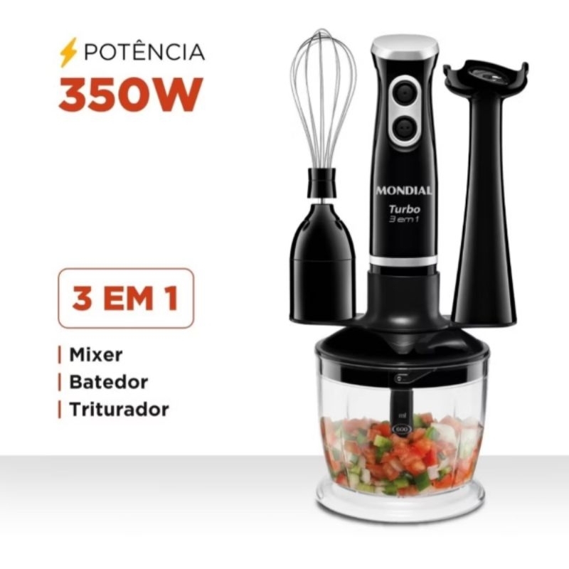Mixer turbo 3em1 Mondial 127V