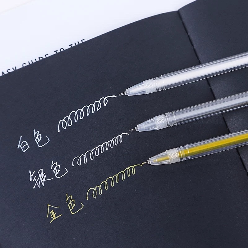 Canetas Gel Branco/Prata/Dourado para Detalhes Papelaria Escola e Escritório
