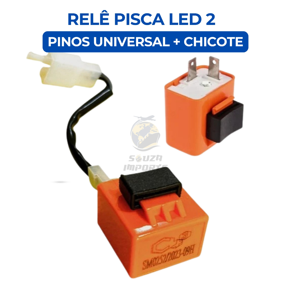 Rele Pisca Seta Led Moto 2 Pinos Universal Com Chicote em Oferta na Shopee