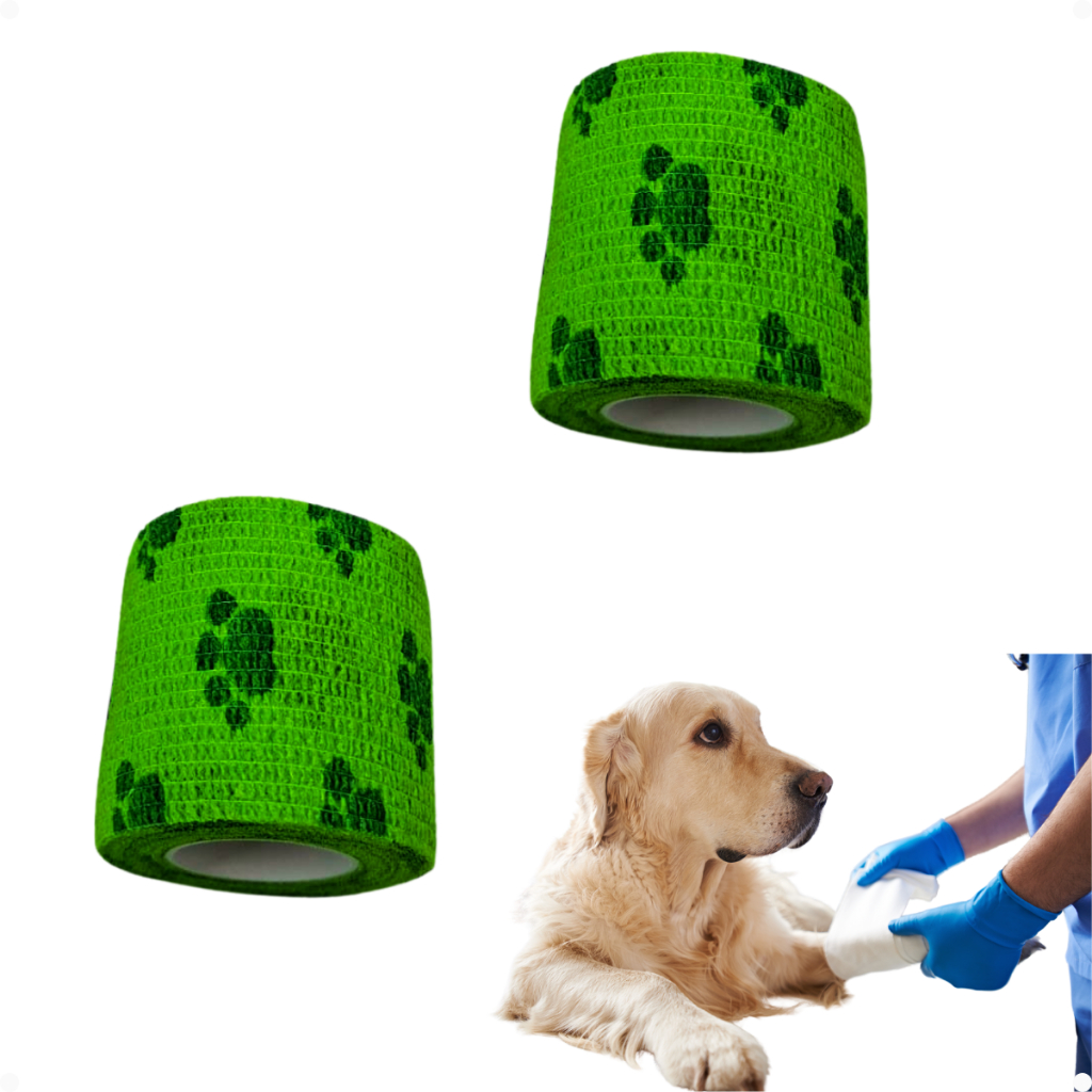 Kit 2 Bandagem Atadura Cão Cães Gato Pet Elástica Flexível  Curativo Crossfit Thumb Tape Finger Fita