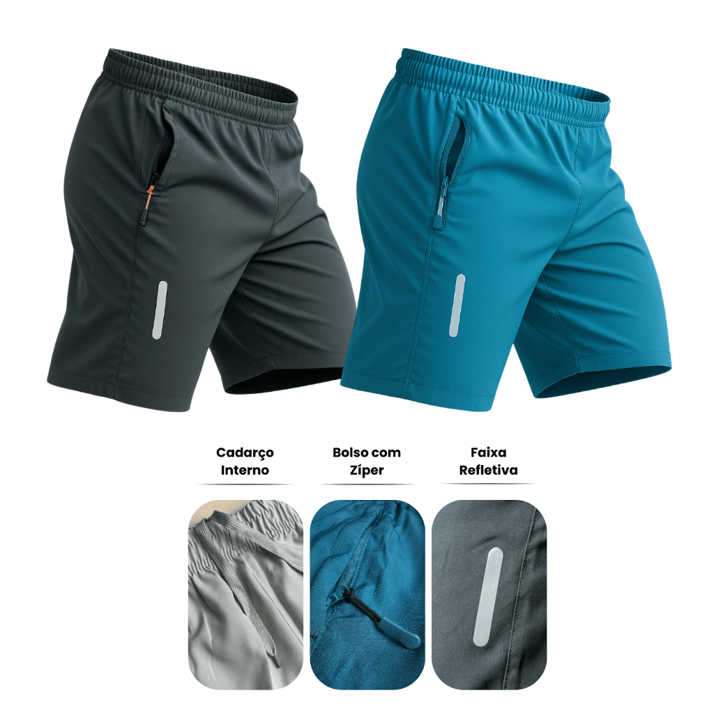 Kit 2 Bermuda Masculina Treino Academia Corrida Fresca Leve Verao Short Masculino Academia Treino Praia