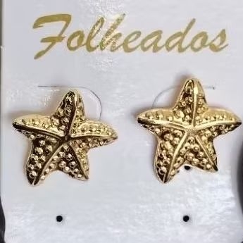 Brinco Feminino Estrela-do-Mar Folheado a Ouro – Leve Delicado e Moderno para Looks de Verão