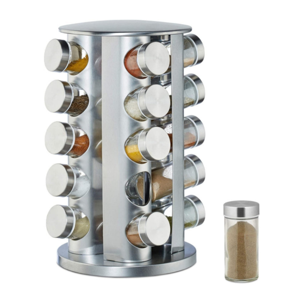 Porta Tempero Giratório Inox 20 Potes em Oferta na Shopee