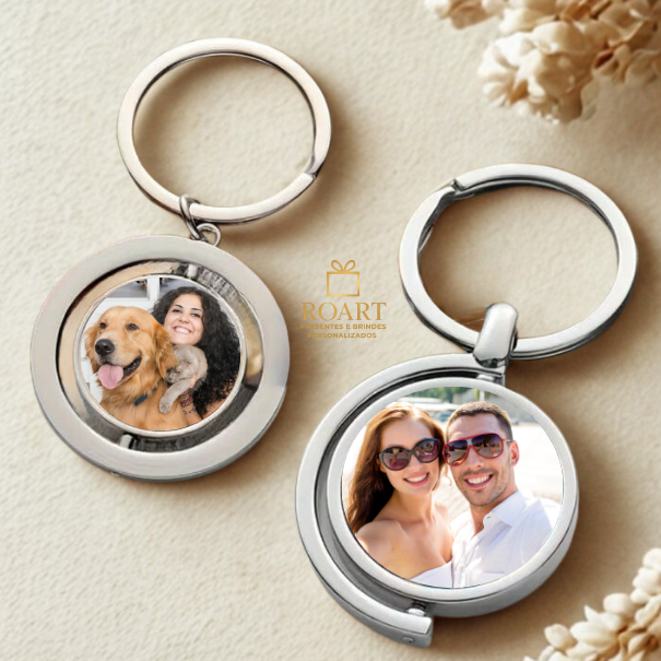 Chaveiro Giratório Personalizado – Lembrança Especial|Presente Criativo