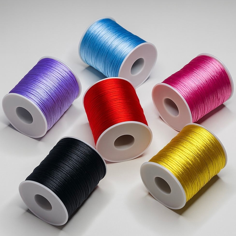 Até 100 Metros Cordão Rabo de Rato 1mm Cores Únicas Fio Cetim Diversas Cores