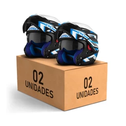 Kit 2 Capacetes Articulados Attack Evo Brilhante Maculino Feminino Casal Promoção