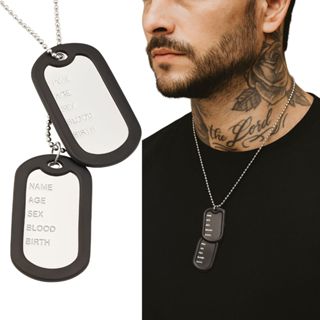 Colar Corrente Dog Tag Aço Inox Premium Prata Masculino Feminino Estilo Militar Urbano em Oferta na Shopee