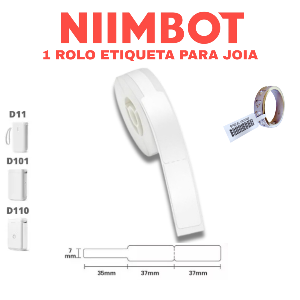 1 Rolo Etiqueta Niimbot Para Cabo Joias Oculos D110 D101 D11 em Oferta na Shopee