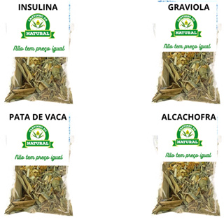 kit 4 ervas para baixar glicose - insulina, Alcachofra, Pata de Vaca e Graviola em Oferta na Shopee