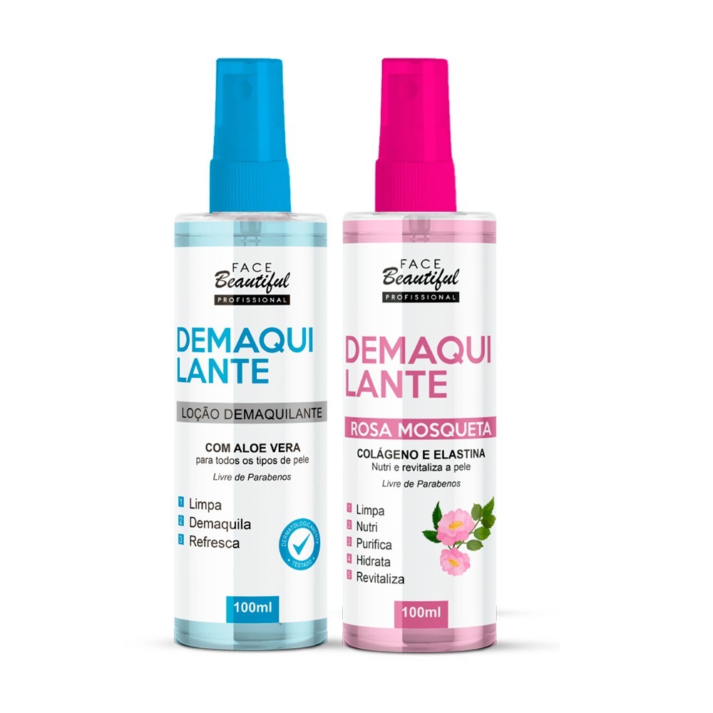 Demaquilante  Rosa Mosqueta para Skin Care Aloe Vera Face Beautiful 100ml em Oferta na Shopee