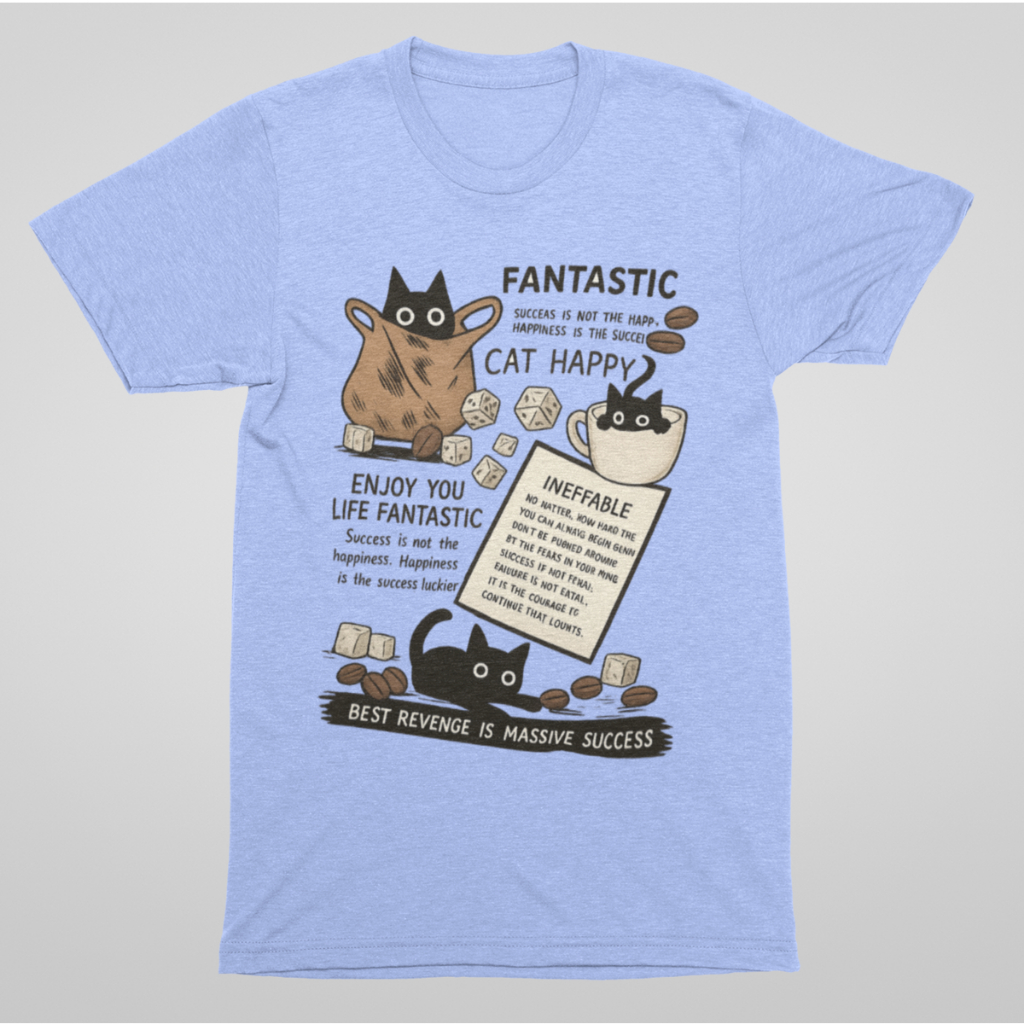Blusa Gato Xícara Meme Cute Moda Unissex Camiseta Divertida Algodão Envio em 24h