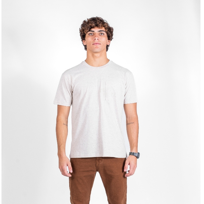 Camiseta Masculina Nicoboco Mescla com Bolso e Estampa em Oferta na Shopee