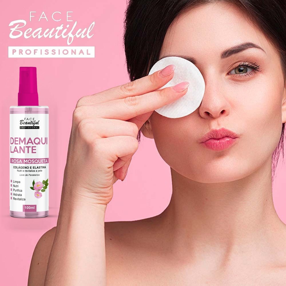 Demaquilante Limpa Nutri e Purifica À Pele Face Beautiful 100ml Nova Embalagem — imagem 2 de 2