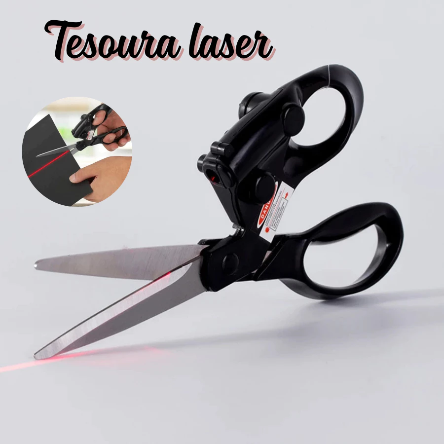 Tesoura para Cortes Precisos com Laser marcador de Trajeto Papelaria Costura e Patchwork — imagem 1
