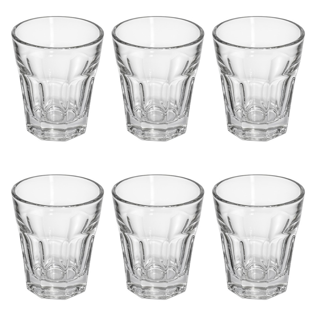 Kit 6 Copos Dose 66ml Vidro Shot Para Cachaça Vodka Bebidas Bar Decoração