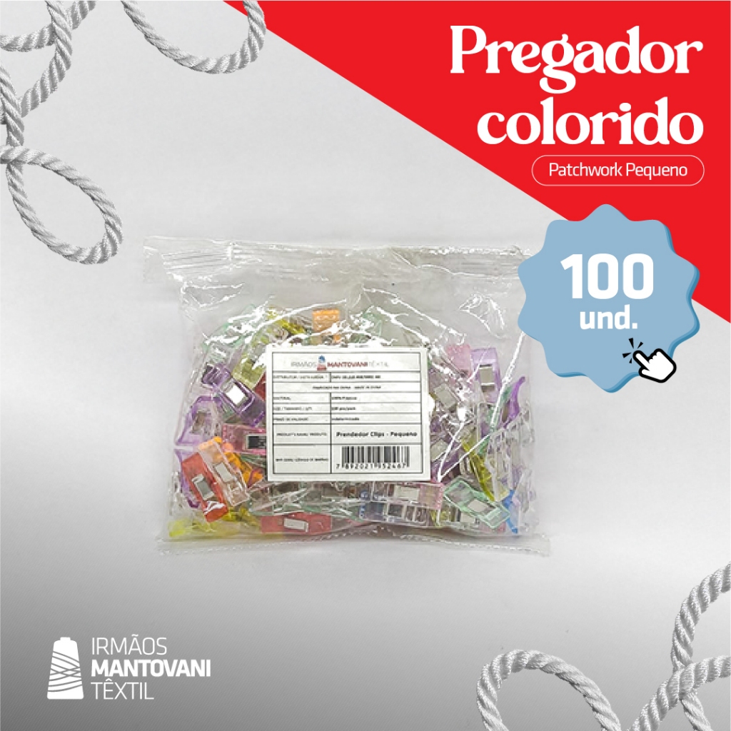 Pregador Colorido Patchwork Pequeno – 100un | Costura Criativa, Overlock, Bainhas em Oferta na Shopee