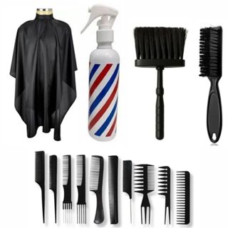 Kit Completo para Profissionais da Beleza, capa de corte, espanador macio, kit com 10 pentes em Oferta na Shopee