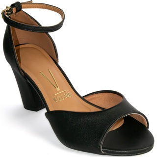 Sandália Vizzano Salto Bloco Médio Grosso Confortável 6262-406 Preto em Oferta na Shopee