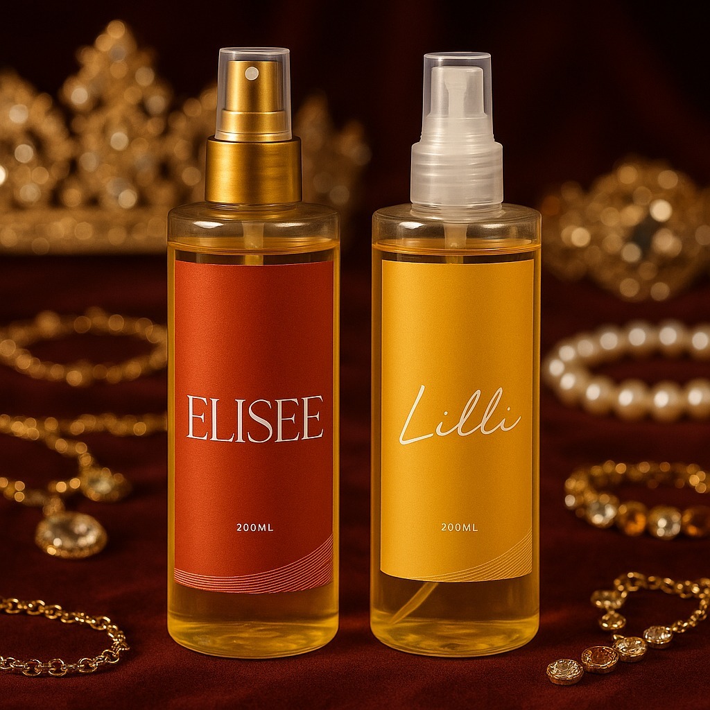 Kit Glamour - Body Splash Lilli + Elisee - 200ml cada (com brilho Dourado) em Oferta na Shopee