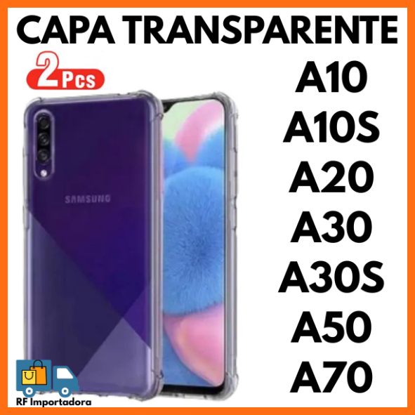 Capa Transparente TPU Anti Shock Para Samsung A10 A10S A20 A30 A30S A50 A50S A70 em Oferta na Shopee