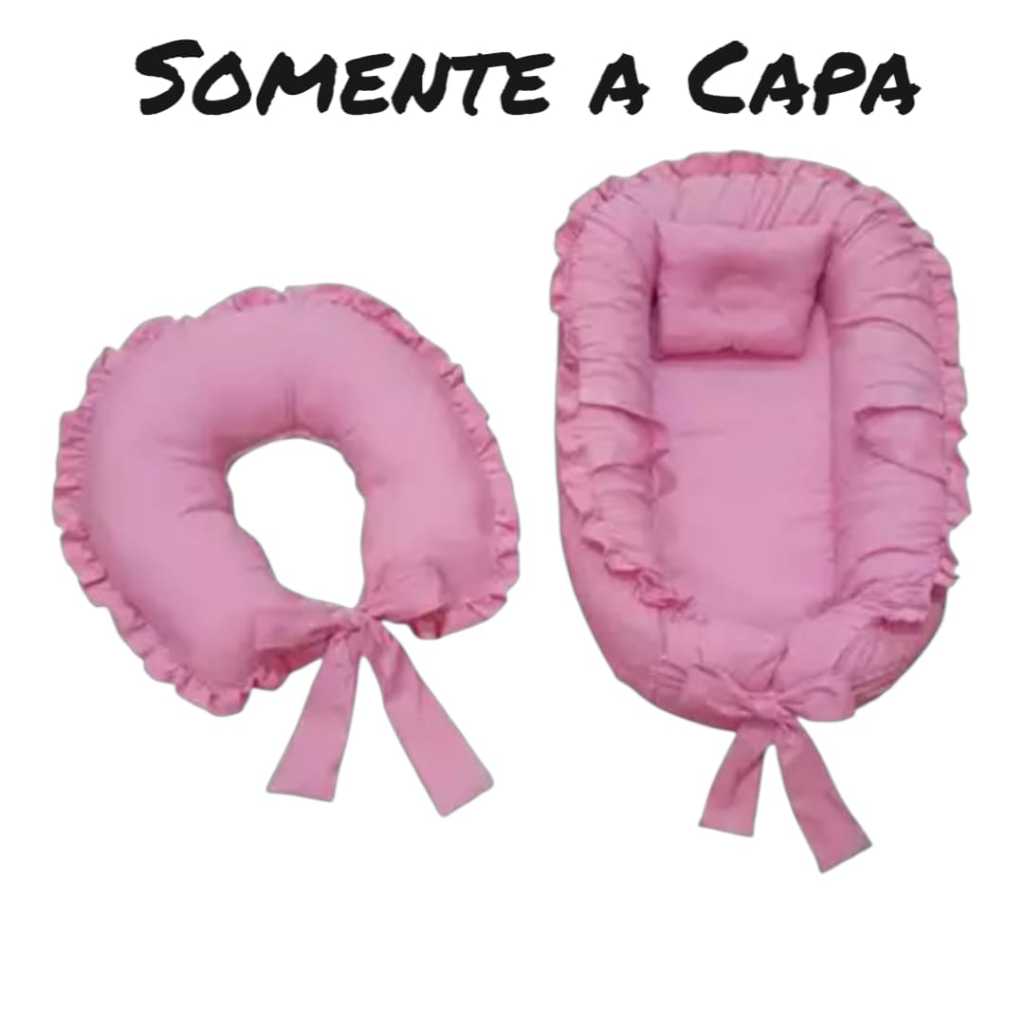 Capa Ninho Redutor de Berço E Almofada De Amamentação Laço E Zíper