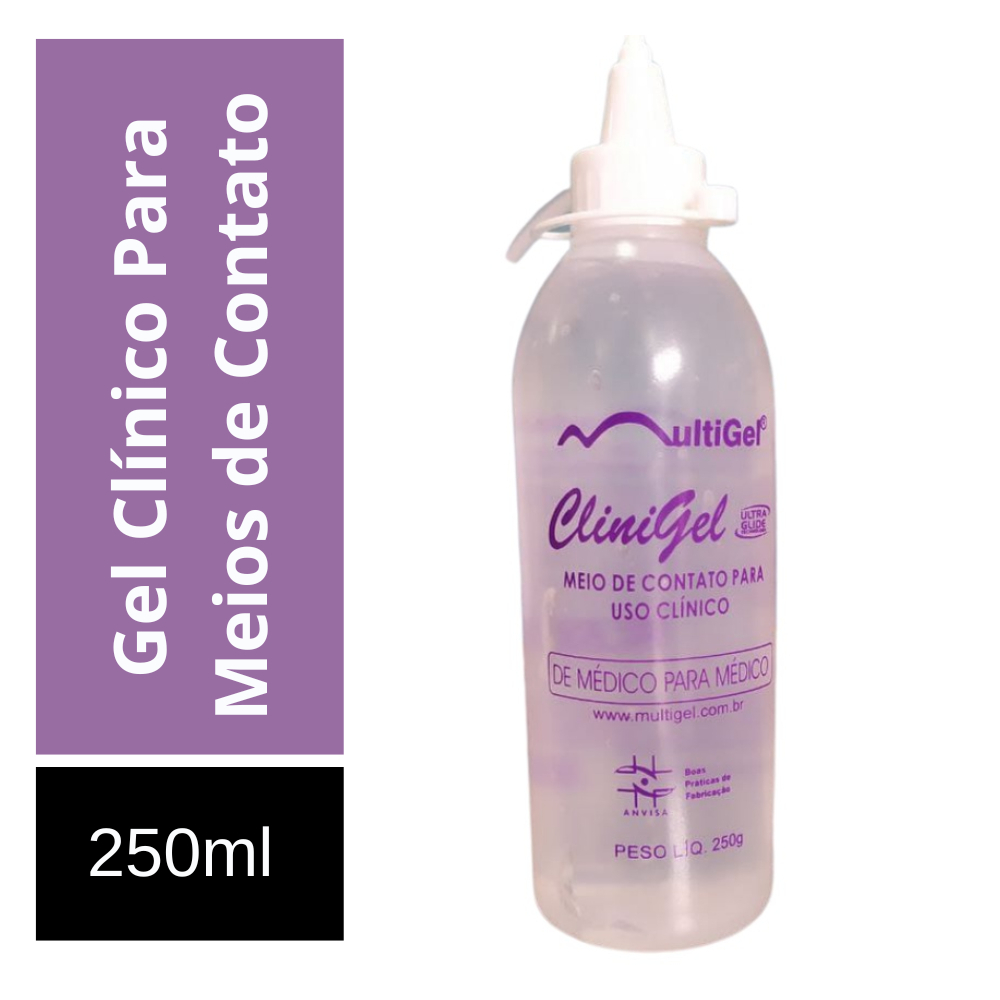 Gel de contato para uso clinico gel de ultrassom incolor 250g Clinegel Multigel ultrassonografia