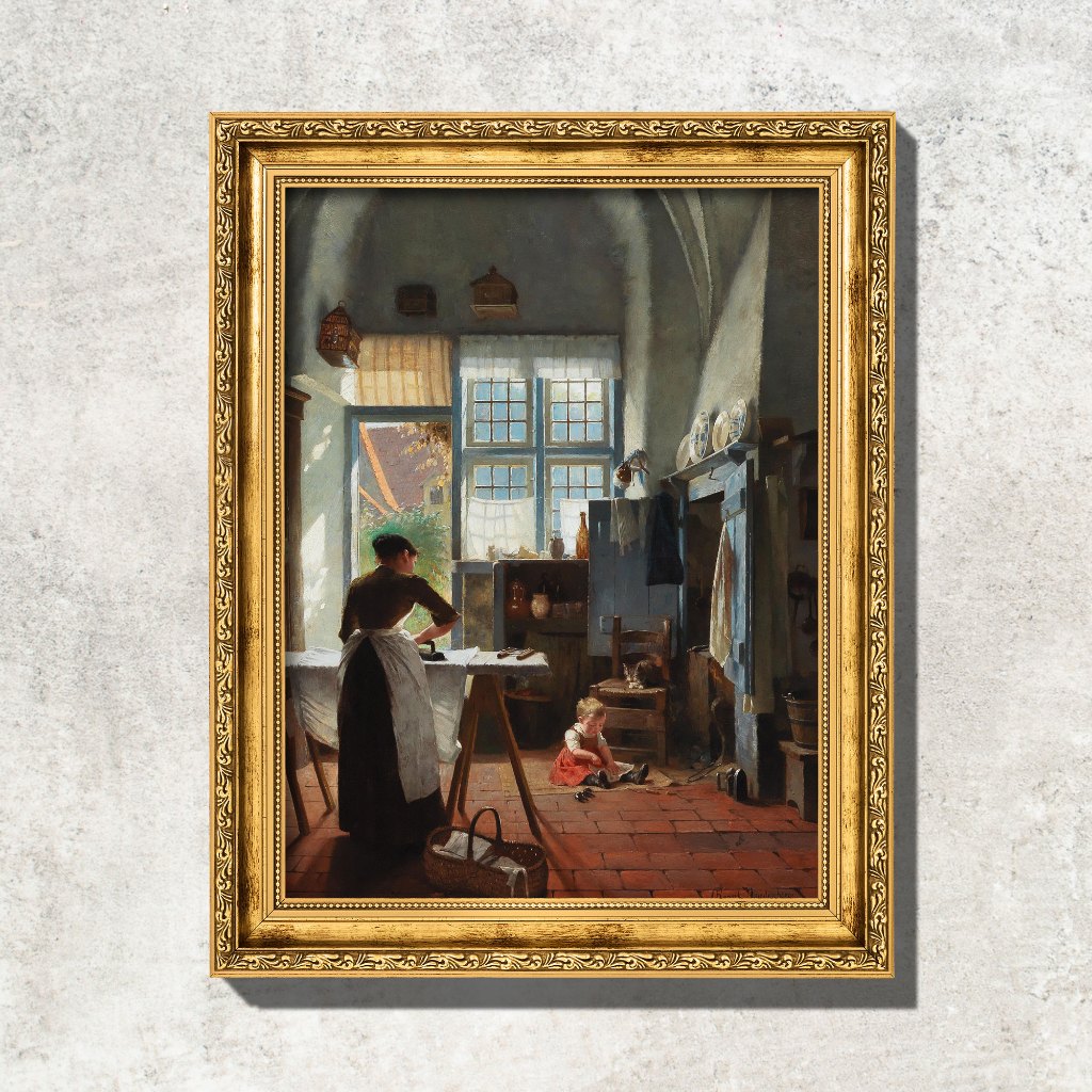 Quadro - A Família Idílio - Henrik Nordenberg - Moldura em Madeira em Oferta na Shopee