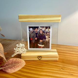 Quadrinho de Vidro com moldura de madeira 10x10 cm personalizado em Oferta na Shopee
