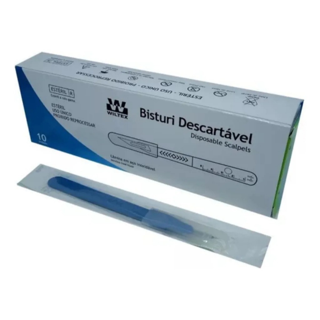 10 BISTURI DESCARTAVEL WILTEX VARIOS TAMANHOS