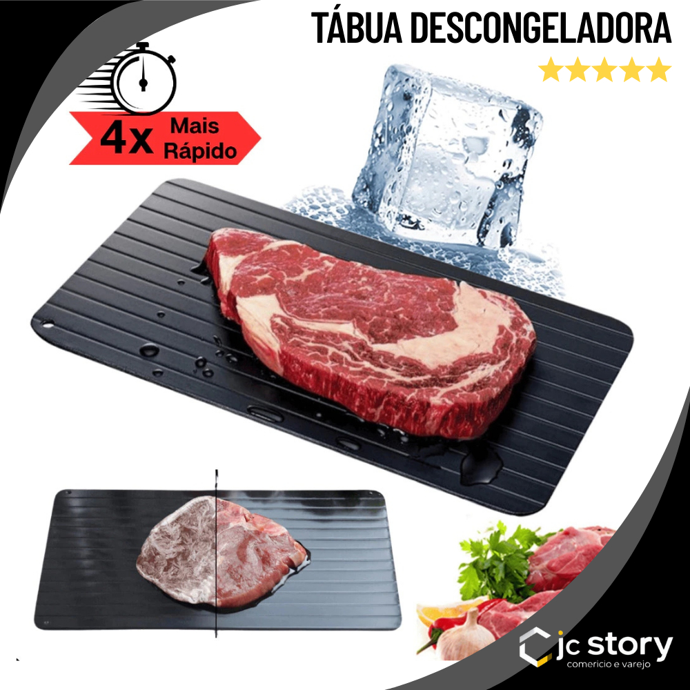 Tabua Magica Descongelar Rápido Carne Alimentos Defrost Express Tech Bandeja Travessa